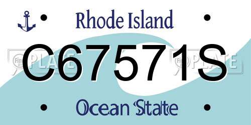 C67571S Rhode Island License Plate