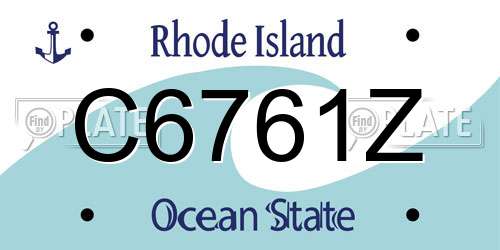 C6761Z Rhode Island License Plate