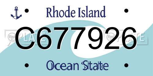 C677926 Rhode Island License Plate