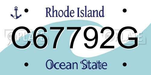 C67792G Rhode Island License Plate