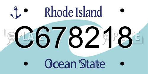 C678218 Rhode Island License Plate
