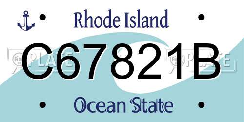 C67821B Rhode Island License Plate