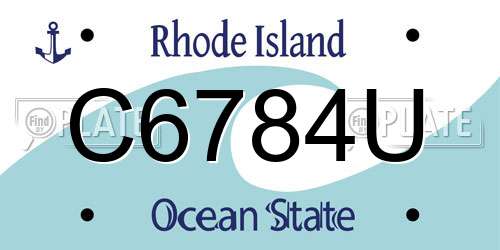 C6784U Rhode Island License Plate