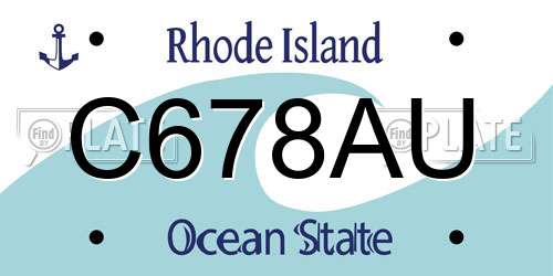 C678AU Rhode Island License Plate