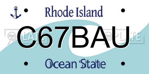 C67BAU Rhode Island License Plate
