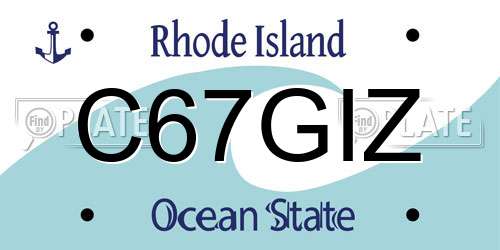 C67GIZ Rhode Island License Plate