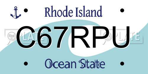 C67RPU Rhode Island License Plate