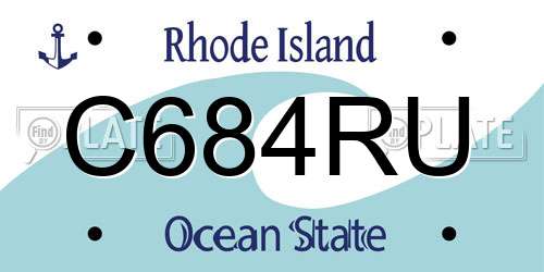 C684RU Rhode Island License Plate