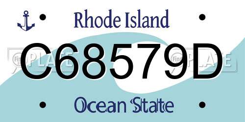 C68579D Rhode Island License Plate