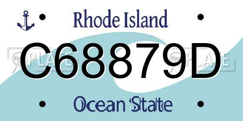 C68879D Rhode Island License Plate