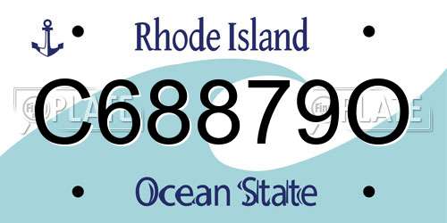 C68879O Rhode Island License Plate
