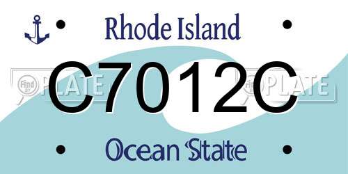 C7012C Rhode Island License Plate