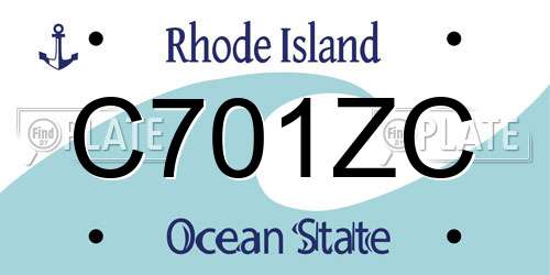 C701ZC Rhode Island License Plate