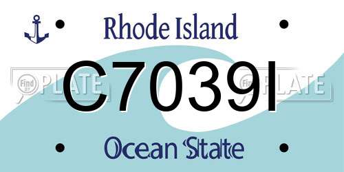 C7039I Rhode Island License Plate