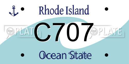 C707 Rhode Island License Plate