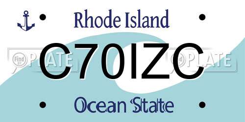 C70IZC Rhode Island License Plate