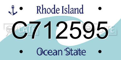 C712595 Rhode Island License Plate