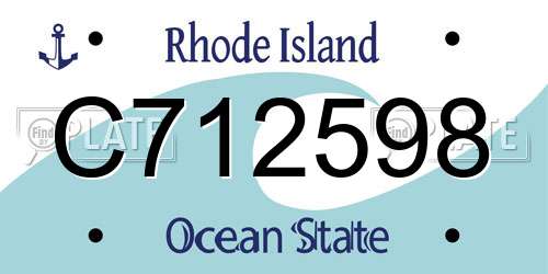 C712598 Rhode Island License Plate
