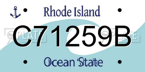 C71259B Rhode Island License Plate