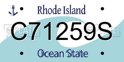 C71259S Rhode Island License Plate