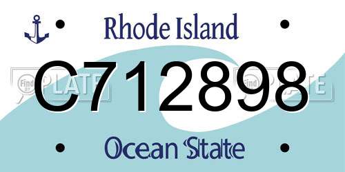 C712898 Rhode Island License Plate