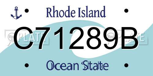 C71289B Rhode Island License Plate