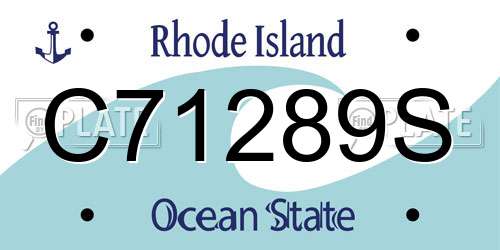 C71289S Rhode Island License Plate