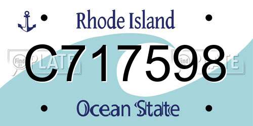 C717598 Rhode Island License Plate