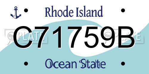 C71759B Rhode Island License Plate