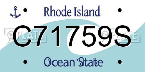 C71759S Rhode Island License Plate