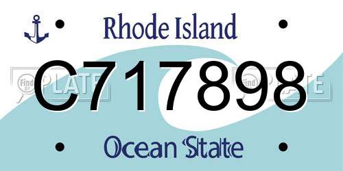 C717898 Rhode Island License Plate