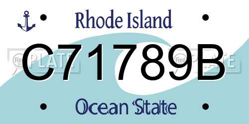 C71789B Rhode Island License Plate