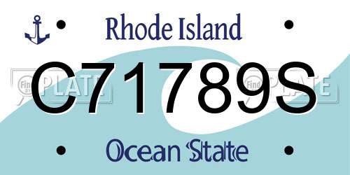 C71789S Rhode Island License Plate