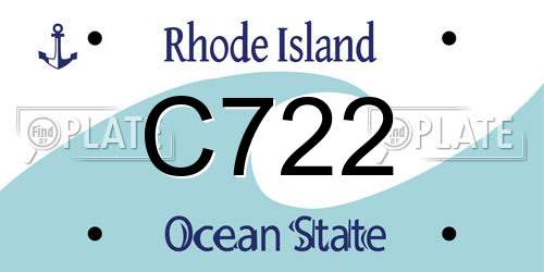 C722 Rhode Island License Plate