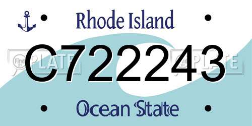 C722243 Rhode Island License Plate