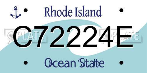 C72224E Rhode Island License Plate