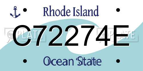 C72274E Rhode Island License Plate