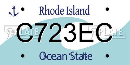 C723EC Rhode Island License Plate