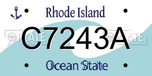 C7243A Rhode Island License Plate