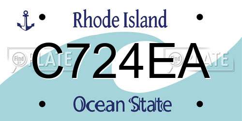 C724EA Rhode Island License Plate