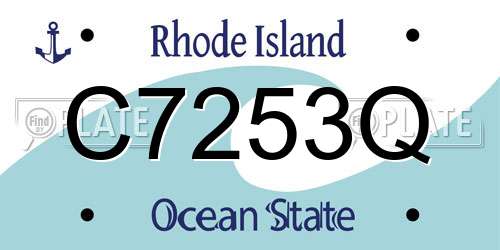 C7253Q Rhode Island License Plate