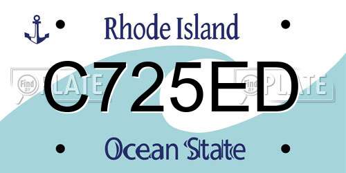 C725ED Rhode Island License Plate