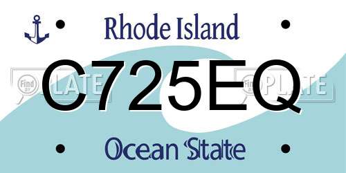 C725EQ Rhode Island License Plate