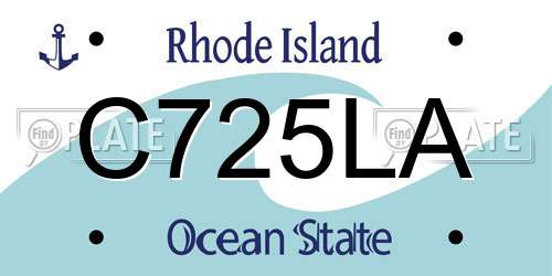C725LA Rhode Island License Plate
