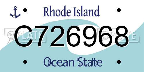 C726968 Rhode Island License Plate
