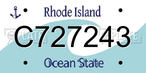 C727243 Rhode Island License Plate