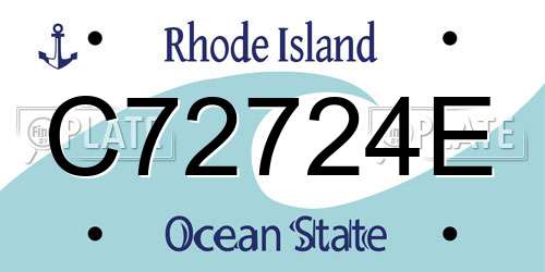 C72724E Rhode Island License Plate
