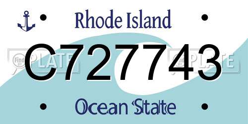C727743 Rhode Island License Plate