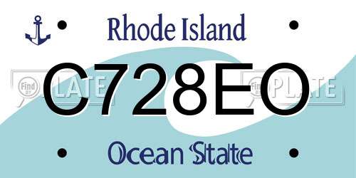 C728EO Rhode Island License Plate