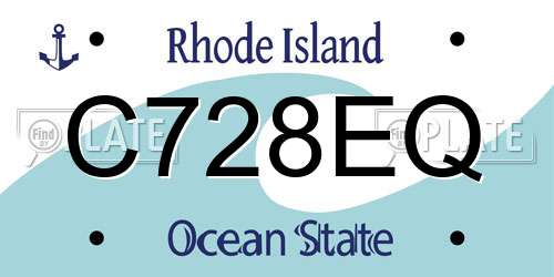 C728EQ Rhode Island License Plate